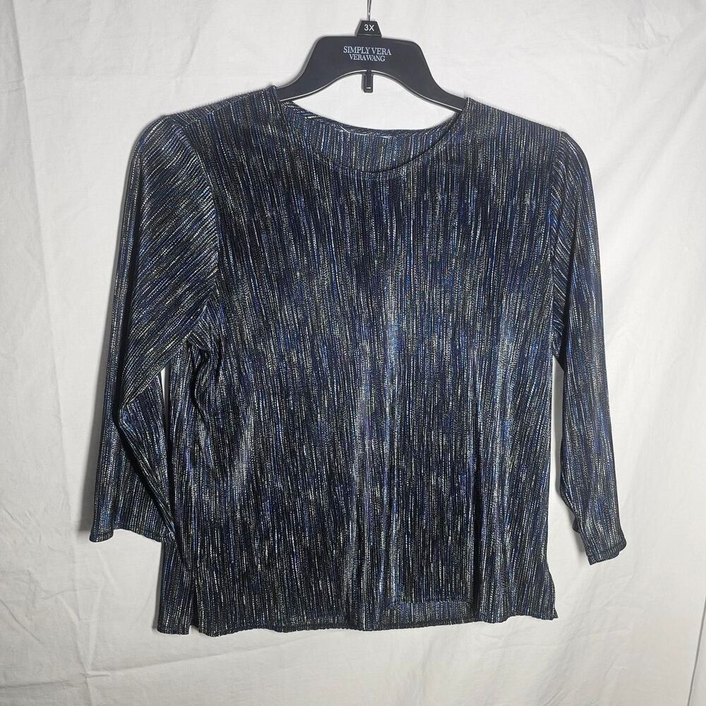 Vintage y2k navy blue stretchy textured whimsigoth boho top